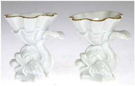 Paar Meissen-Gewürzschälchen, Schwanendessin, Goldrand, 1 Schleifstrich, H. 7 cm