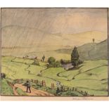 Thoma, Hans "Regen im Schwarzwald", Org. Radierung, rückseitig bez. und dat. 1902, 28x33 cm, hinter