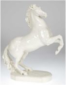 Porzellanfigur "Steigengendes Pferd", Lorenz Hutschenreuther, Kunstabteilung, US Zone, weiß, Entw. 