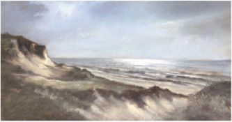 Varges, Helene (1877 Stettin-1946 Sylt)  "Sylter Dünen", Gouache, sign. u.l., 24x47 cm, hinter Glas