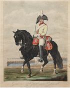 Hess, C.A.H. "Offizier zu Pferd", Litho, in der Platte sign., 38x27 cm, hinter Glas im Rahmen