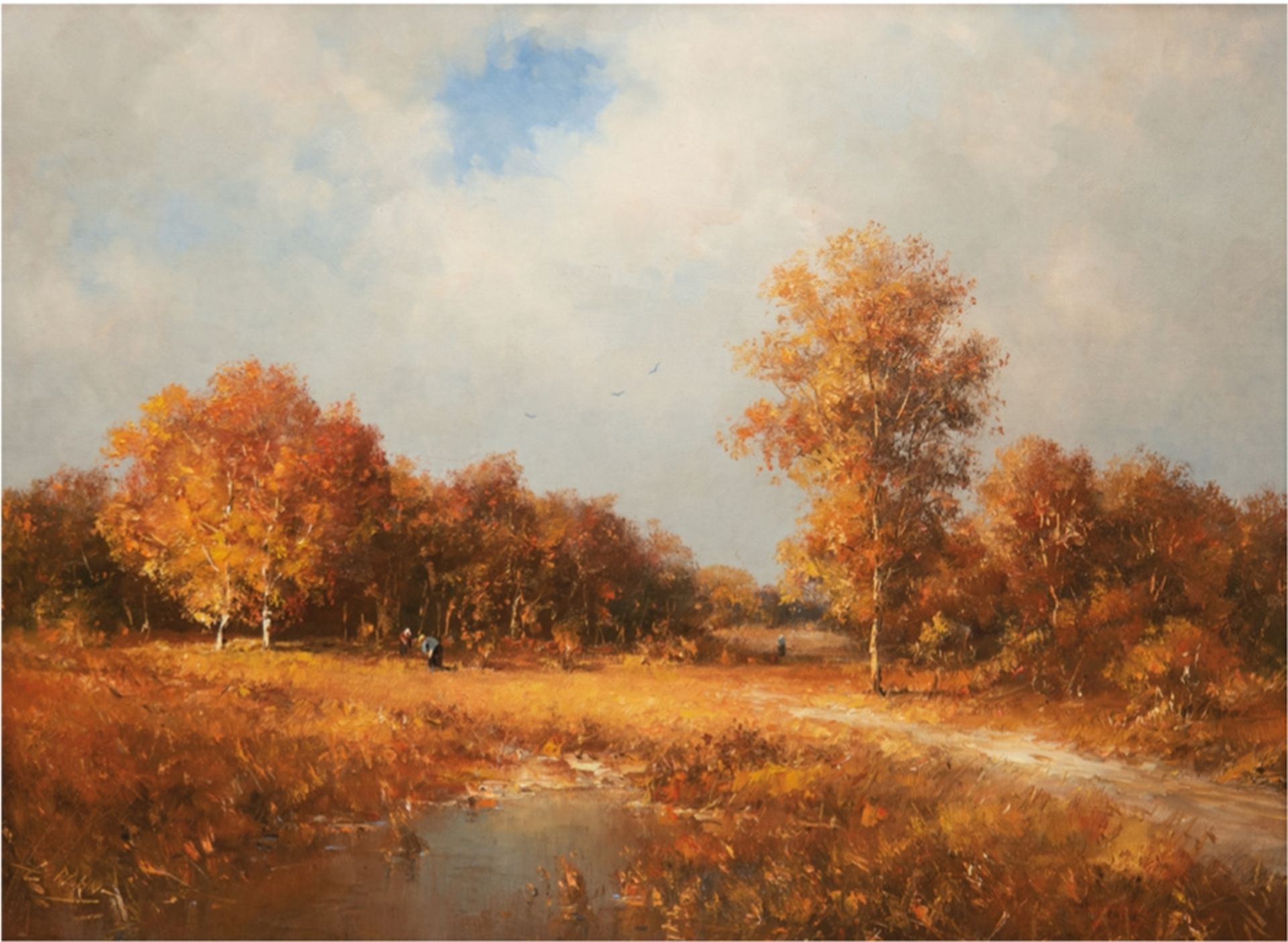 Rahn, Detlef (1943-) "Herbstlandschaft", Öl/Lw., sign. u.l., 40x50 cm, Rahmen