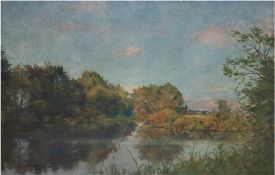 Bremer, Hans (1885 Berlin- 1959 ebenda) "Havellandschaft bei Birkenwerder", Aquarell, signiert und 