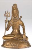 Buddha-Figur "Segnender Shiva auf Lotosthron sitzend", Bronze, H. 19,5 cm