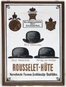 Werbespiegel von Rousselet-Hüte, 59,5x39 cm, Rahmen