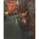 Deutscher Expressionist um 1920 "Nächtliches Szenario", Öl/Lw., unsign., 72x58 cm, Rahmen