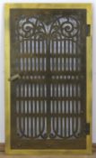 Jugendstil-Tür, um 1900, Messing, durchbrochen gearbeitet, 81x47x3 cm