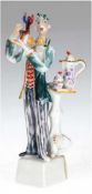 Meissen Figur "Der Zauberer", Entwurf Peter Strang, sign., blaue Schwertermarke, 1. Wahl, polychrom