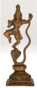 Figur "Shiva auf der Schlange tanzend", Asien, Bronze, auf quadratischem Sockel, H. 25 cm