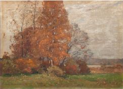 Feldmann, Wilhelm (1859 Lüneburg-1932 Lübeck) "Herbstlandschaft", Öl/Lw., sign. u.l., 59x69 cm, Rah