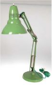 Tischlampe, Luxor Lamp, Designer Jacob (Jac) Jacobsen, Modell-Nr. L-2 (Pixer Lampe), grün, mit bewe