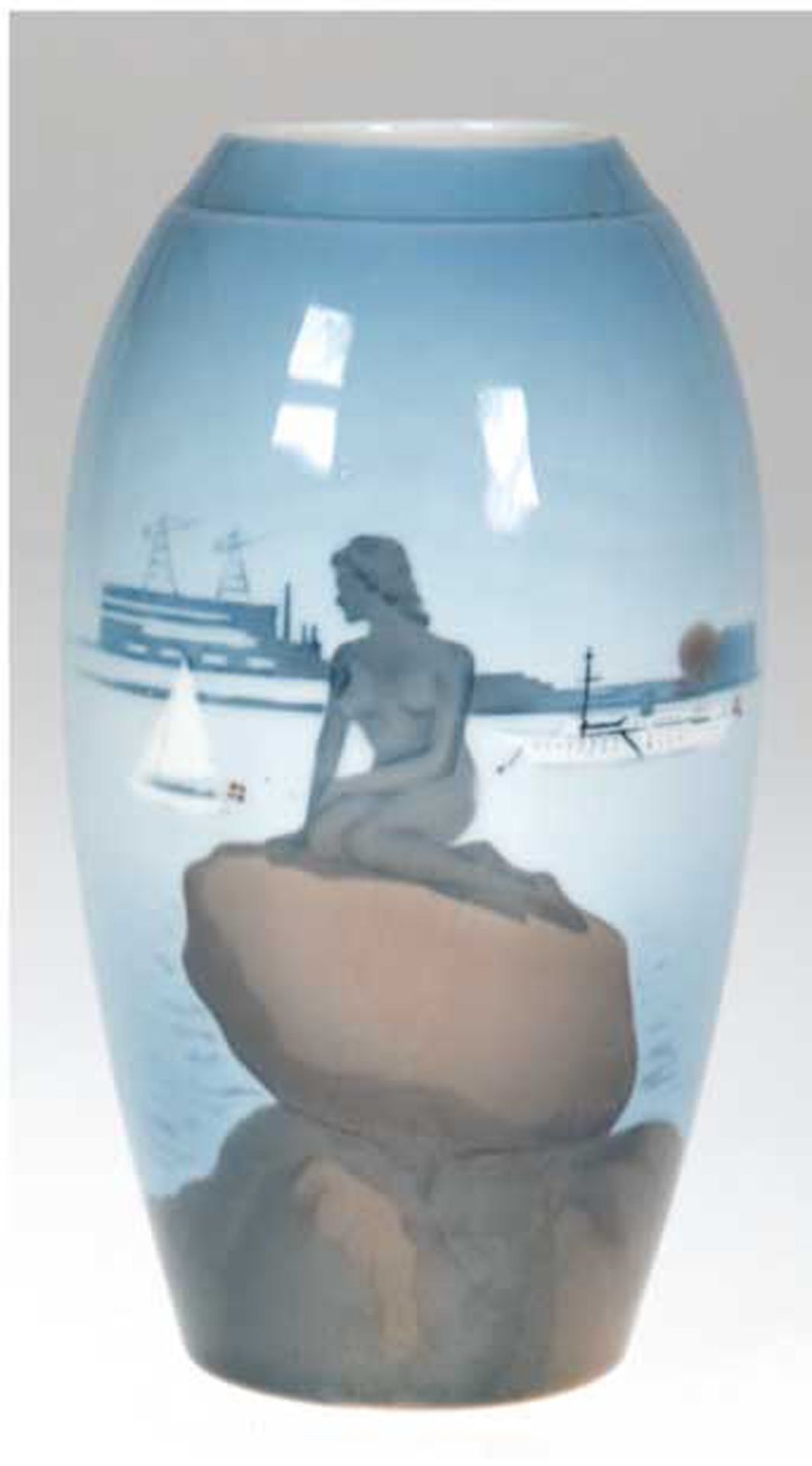 Vase, Bing & Gröndahl, Dekor "Kleine Meerjungfrau", Nr. 1302/6252, H. 18 cm