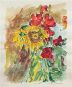 Hauptmann, Ivo (1886 Erkner-1973 Hamburg/Dresden) "Sonnenblumen", Aquarell/Bleistift/Papier, sign. 