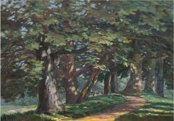 Heymann, Johann Lothar "Waldweg" Öl/Lw., sign. u.r. und dat. 1920, 58x78 cm, Rahmen