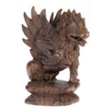 Figur "Garuda", Indonesien, Holz, gsechnitzt, seitlich gerissen, H. 14 cm