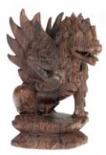 Figur "Garuda", Indonesien, Holz, gsechnitzt, seitlich gerissen, H. 14 cm