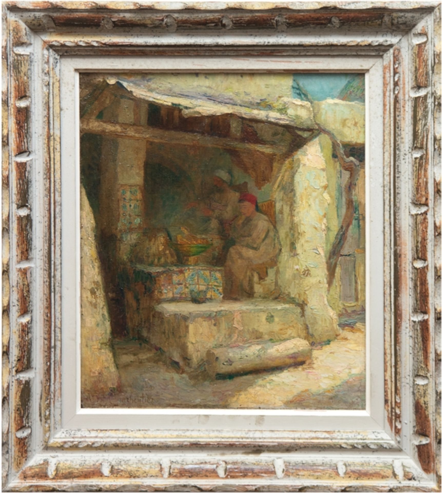 Charpentier, Albert (1878-1916) "Straßenküche in Tunis", Öl/Lw., sign. u.l., min. Farbabplatzungen 