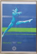 Plakat "Olympia 1972 München-Turnen", Foto Max Mühlberger, 07.70 09, Druck bei Gerber München, 84x5