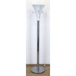 Vintage-Stehlampe, 1970er Jahre, Staff, verchromter Fuß, 4-flammig, heller Schirm, H. 151 cm, Schir