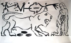 "Ohne Titel", Probedruck, unsign., in der Art von Penck, A.R. (1939 Dresden-2017 Zürich) alias Ralf