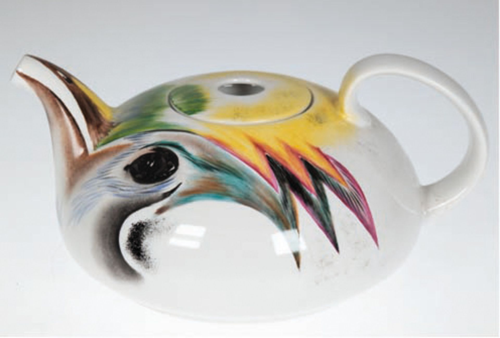 Teekanne "Magic Bird", Goebel 1986, Keemun-Design S.Diemann, Modell-Nr. 31-75-4230, handbemalt, H.