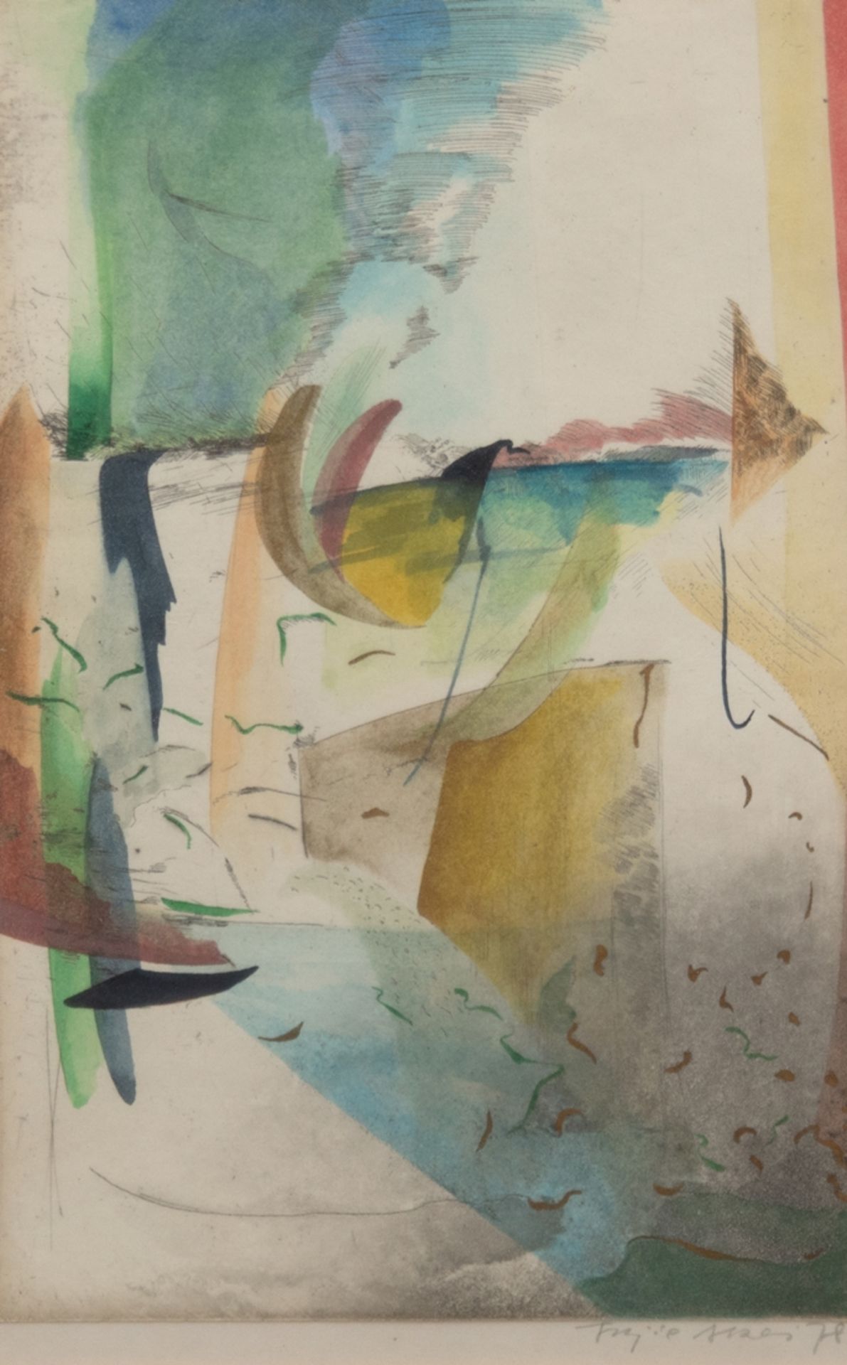 Akai, Fujio (geb. 1945 Padang/Sumatra) "Abstrakte Komposition I", Aquarell, sign. u. dat. 1978 u.r.