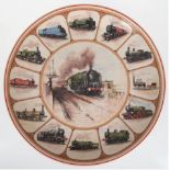 Sammler-Teller "The Golden Age of Steam", Wedgwood, England, rückseitig detaillierte Bezeichnungen,