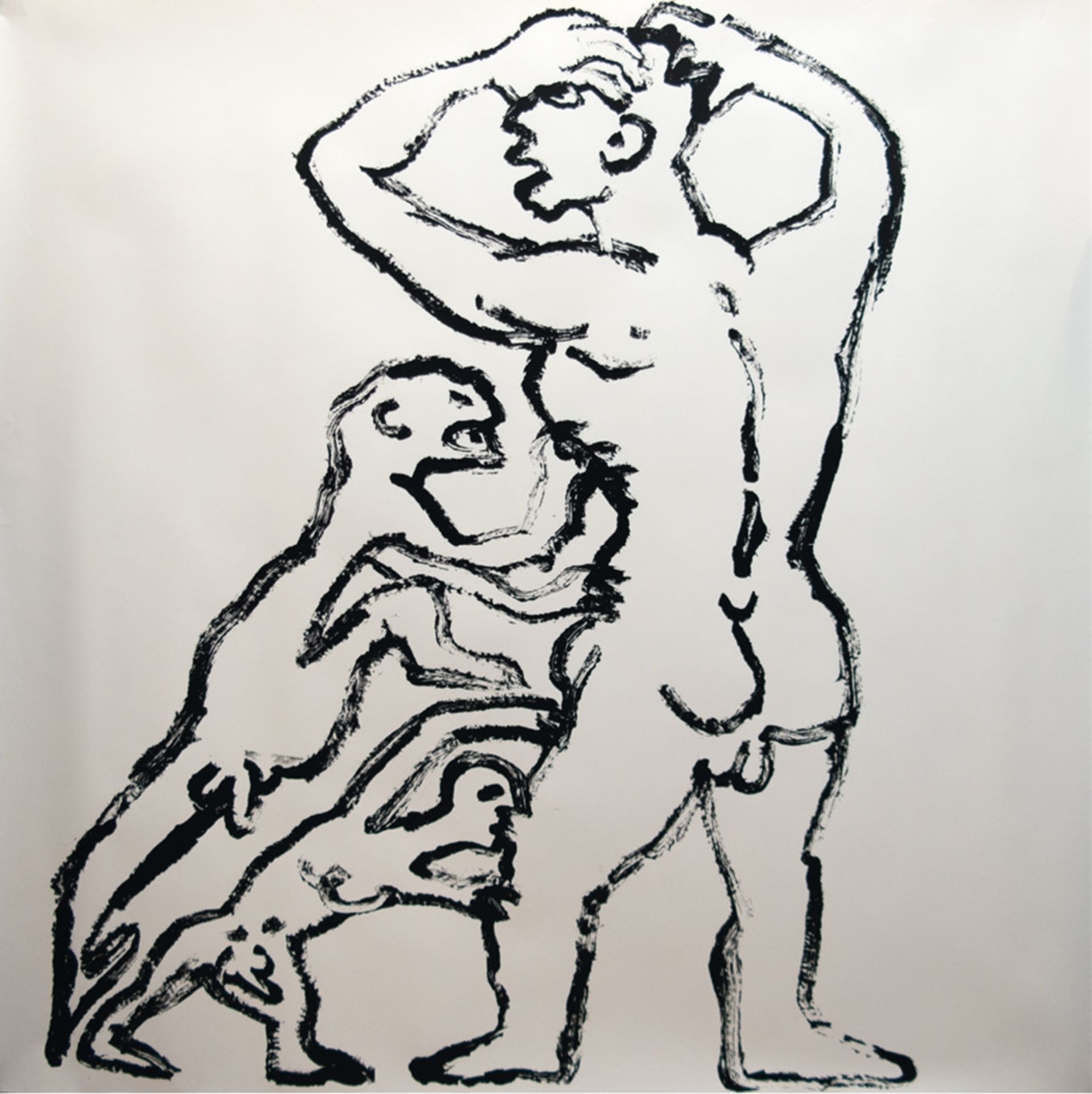 "Ohne Titel", Probedruck, unsign., in der Art von Penck, A.R. (1939 Dresden-2017 Zürich) alias Ralf