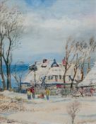 Dunkelmann, Kurt (1906 Crivitz-1983 Ribnitz Damgarten) "Winter an der Ostsee", Öl/Hf., monogr. u.r.