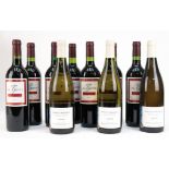 10 Flaschen Wein, Frankreich, dabei 3 Flaschen Weißwein "Saint-Romain-Sous le Chateau 2009" und 7 F