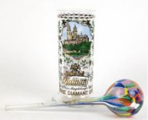 Bierglas, 150 Jahre Diamant Brauerei Magdeburg, 1841-1991, polychromer Dekor, Burgansicht in Kartus