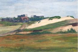 Jones, G. "Landschaft mit Gehöft", Aquarell, sign. u.r. und dat. 1904, 26x35,5 cm, im Passepartout