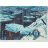 Rasmussen, Jens Uffe (geb. 1948) "Abstrakte Landschaft", Litho 8/20, sign. u. dat. '85, 32x42 cm, i