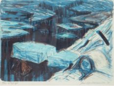 Rasmussen, Jens Uffe (geb. 1948) "Abstrakte Landschaft", Litho 8/20, sign. u. dat. '85, 32x42 cm, i