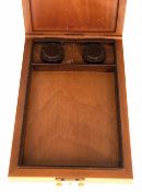 Humidor, Lubinski, Maserholz, mit 2 Luftbefeuchtern, Schloß und Schlüssel, 3,5x16,5x25,5 cm