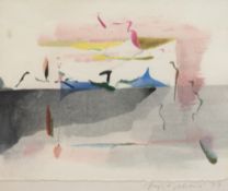 Akai, Fujio (geb. 1945 Padang/Sumatra) "Abstrakte Komposition III", Aquarell, sign. u. dat. 1977 u.