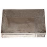 Dose, Rußland, 84 Zol. Silber, punziert, 265 g, Quaderform, ziselierte Schriftzüge, 13x8,5 cm