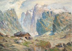 Pfahlmer, Hugo Wilhelm (1885-1955) "In den Dolomiten", Öl/Lw., sign. u.l., 58x80 cm, Rahmen