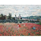 Öldruck nach Claude Monet "Mohnblumen bei Vétheuil", Öl/Lw., Original Dietz-Replik, limitierte Aufl