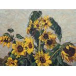 Hennemann, Karl (1884 Waren -1972 Schwerin) "Sonnenblumen", Öl/Lw., sign. u.r., 80x100 cm, Rahmen (