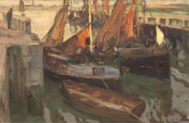 Grethe, Carlos Conrad (1964 Montevideo-1913 Nieuwpoort) "Kleiner Fischerhafen", Öl/Lw., monogr. u.r