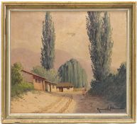 Catalan, Benito Ramos (1888-1961) "Kleines Dorf im Tal vor Bergmassiv", Öl/ Lw., sign. u.r., Prov.: