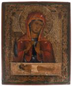Ikone "Gottesmutter", Rußland 19. Jh., Eitempra/ Holz, min. Kratzspuren, 26,5x22 cm