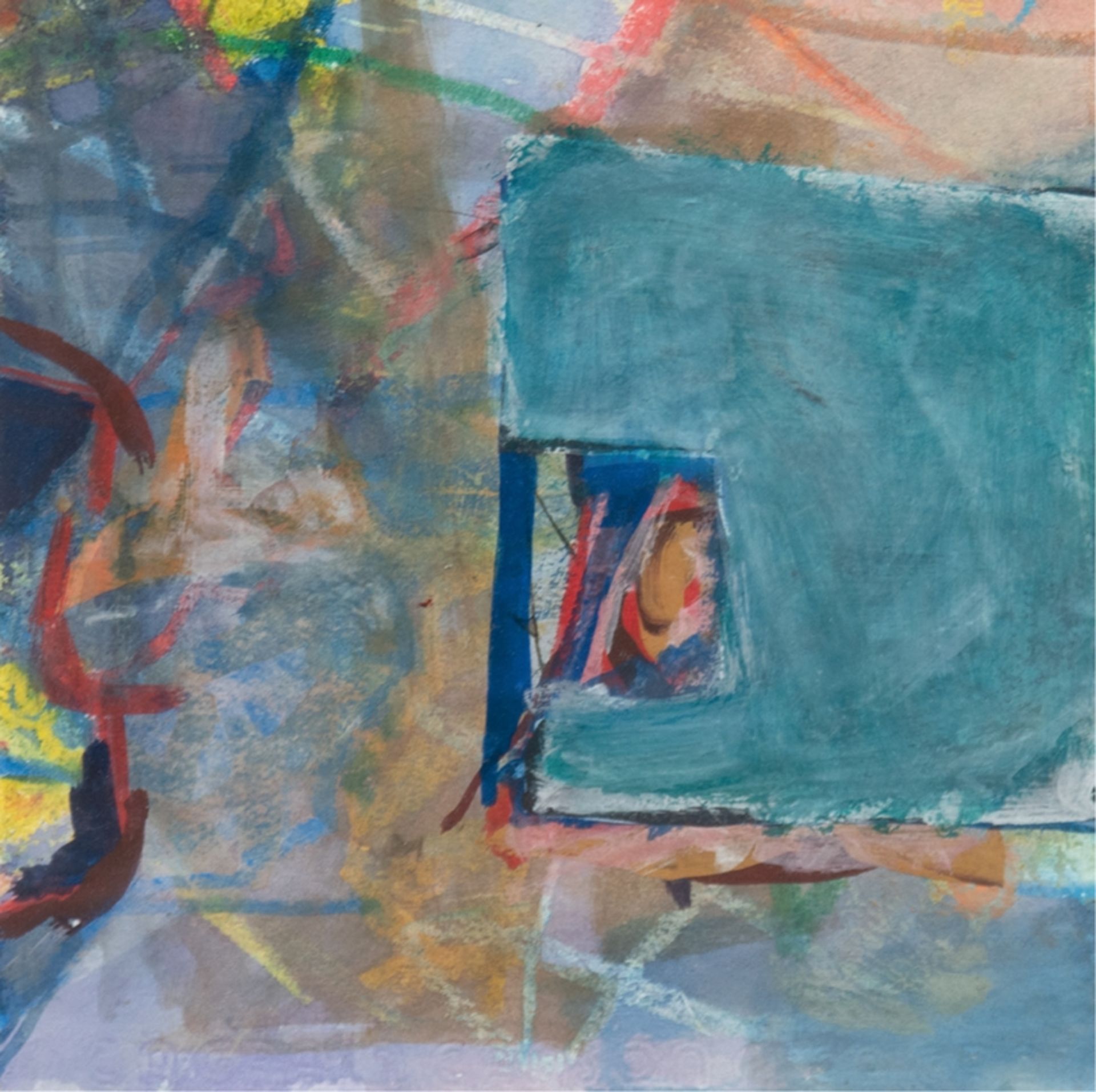 Munteanu-Rimnic, Michaela "Abstrakte Komposition", Aquarell, rücks. bez., 17x17 cm, hinter Glas im 