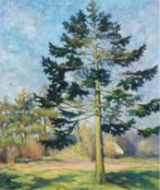 Heick, Monika "Großer Baum am Wegrand", Öl/Lw., sign. u.r., 70x56,5 cm, Rahmen
