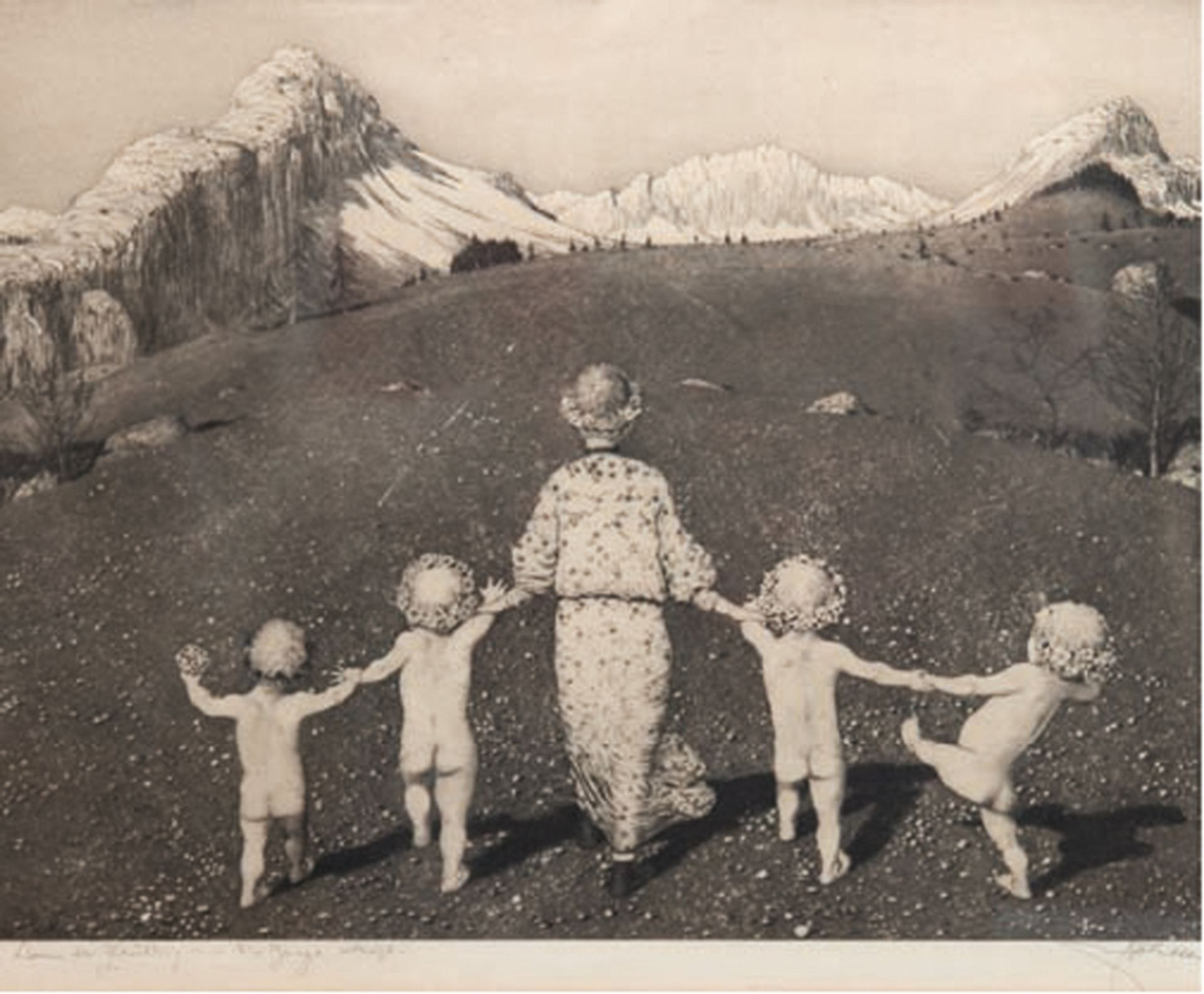 Uhl, Joseph (1877 New York-1945 Bergen im Chiemgau) "Wenn der Frühling auf die Berge steigt", Radie