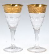 2 Schnapsgläser, Moser Karlsbad, signiert, Splendid, Kristallglas mit Diamant-Schliffen und von Han