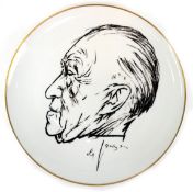 KPM-Teller "Köpfe unserer Zeit-Konrad Adenauer Bundeskanzler 1949-1963", limitierte Auflage, 171/50