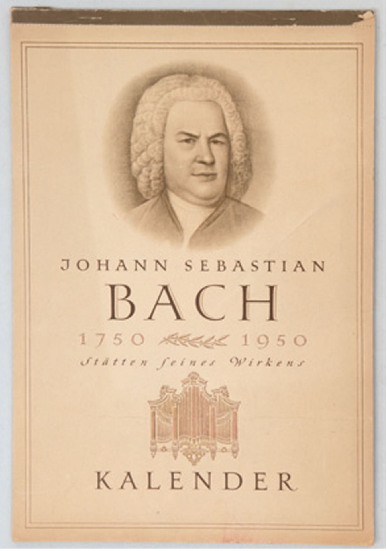 Kalender Johann Sebastian Bach "Stätten feines Wirkens", 1 Deckblatt, 1 Titelblatt, 12 farbige Tafe - Bild 2 aus 2