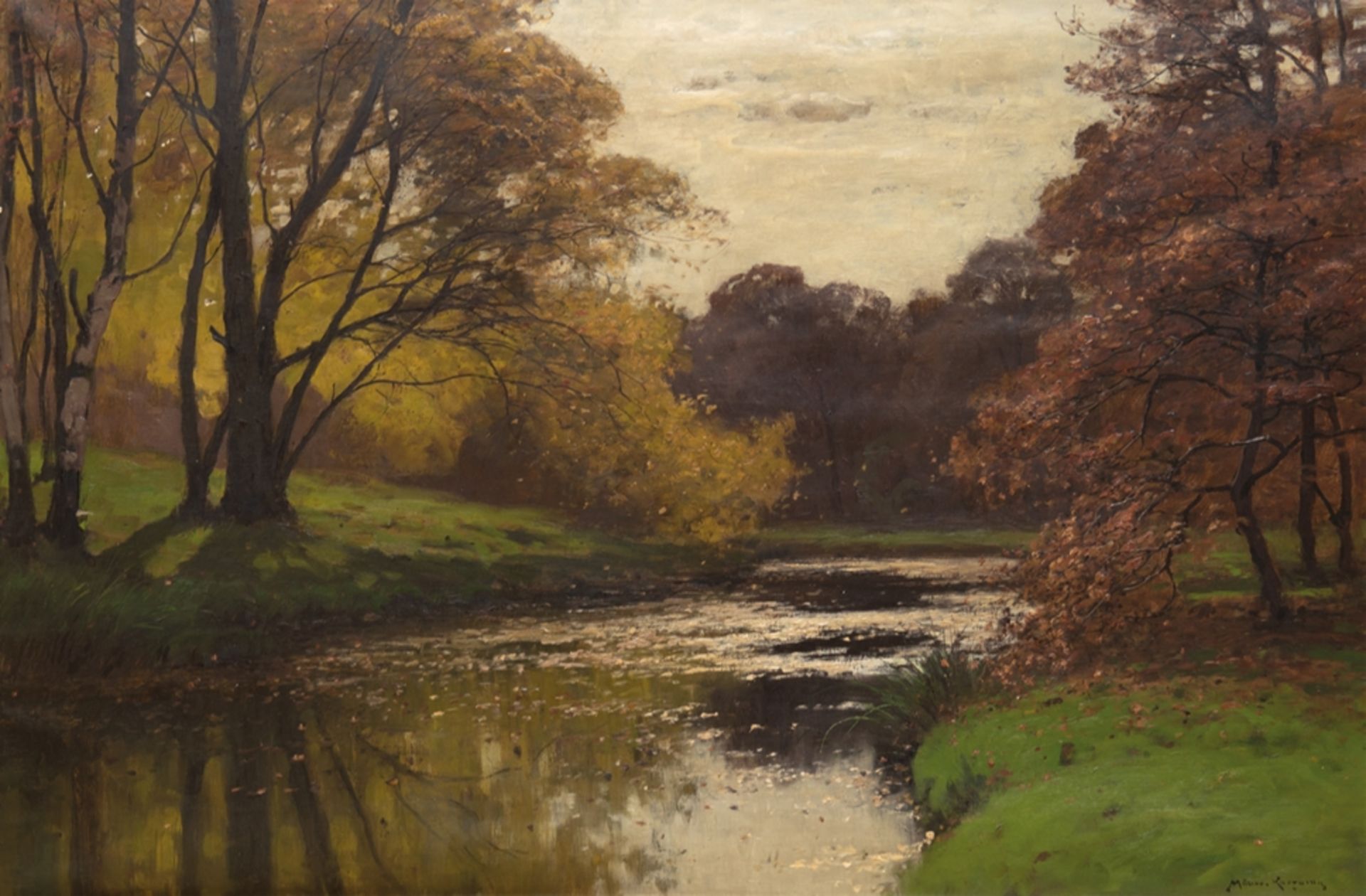 Müller-Kurzwelly, Konrad Alexander (1855 Chemnitz-1914 Berlin) "Herbsttage in Sanssouci", Öl/Lw.,